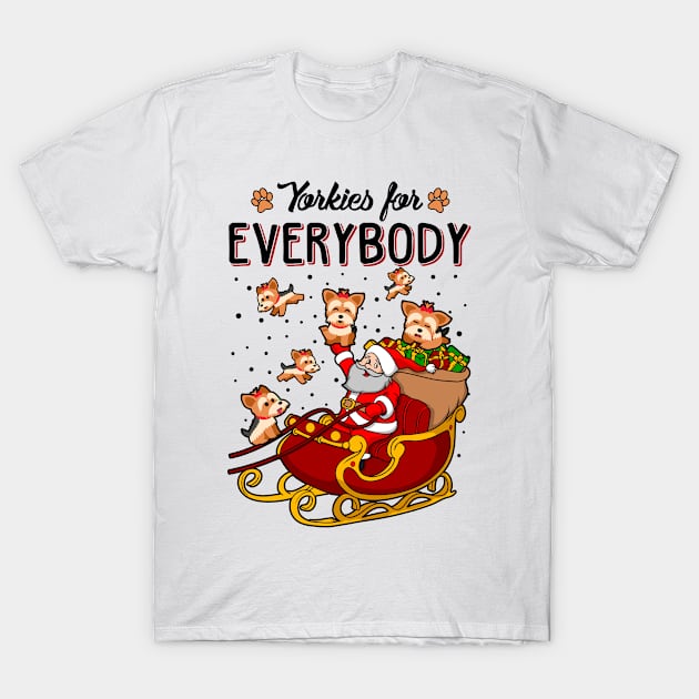 Yorkie Christmas Sweater. Yorkies for Everybody. T-Shirt by KsuAnn